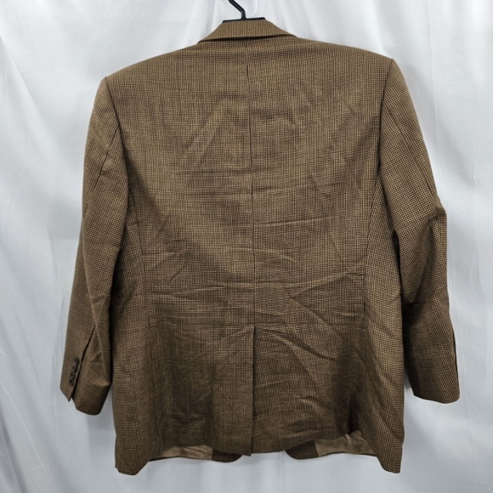 Brooks Brothers Suit Jacket Men's Size 45 M Brown Houndstooth 346 Wool Blazer. - Picture 2 of 10